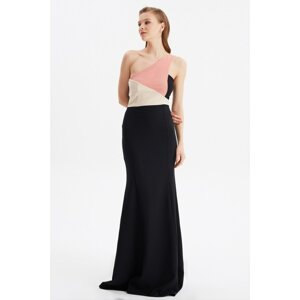 Trendyol Black Color Block Evening Dress & Graduation Gown