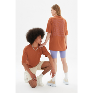 Trendyol Brown Unisex Oversize T-Shirt