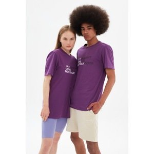 Trendyol Purple Unisex Regular Fit T-Shirt