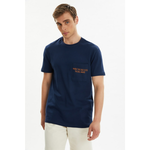 Trendyol Navy Blue Men Regular Fit Short Sleeve T-Shirt