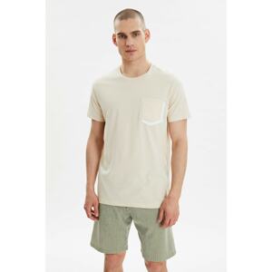 Trendyol Beige Men's Regular Fit Crew Neck T-Shirt