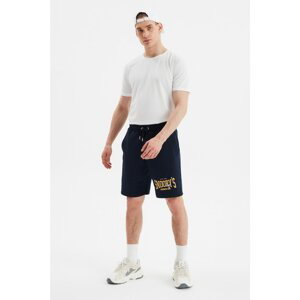 Trendyol Navy Blue Men Regular Fit Printed Shorts & Bermuda