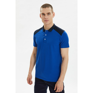 Trendyol Navy Blue Men Regular Fit Short Sleeve Polo Neck T-shirt