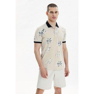 Trendyol Beige Men's Regular Fit Short Sleeve Polo Neck T-shirt