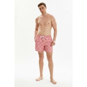Trendyol Men's Pink Men's Printed Regular Swimwear Swim Shorts