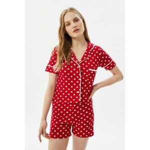 Trendyol Red Printed Knitted Pajamas Set