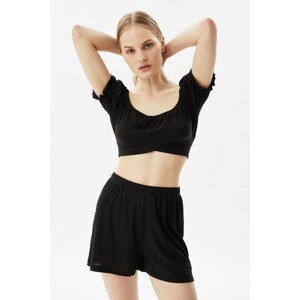 Trendyol Black Camisole Knitted Pajamas Set