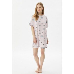 Trendyol Pink Printed Knitted Nightgown
