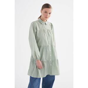 Trendyol Mint Plaid Hijab Tunic