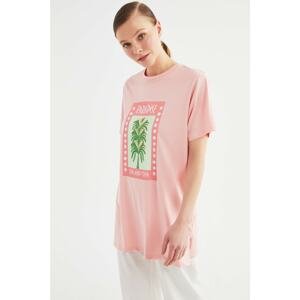 Trendyol Powder Flower Detailed Knitted Tunic T-shirt