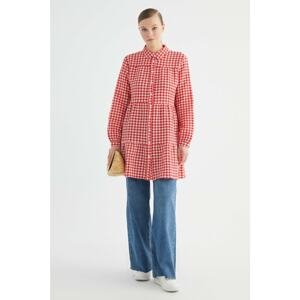 Trendyol Red Plaid Detailed Tunic