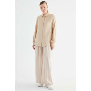 Trendyol Beige Shirt Collar Tunic