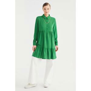 Trendyol Green Shirt Collar Tunic Dress