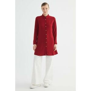 Trendyol Claret Red Shirt Collar Tunic