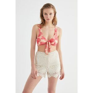 Trendyol Ecru Lace Knitted Shorts & Bermuda