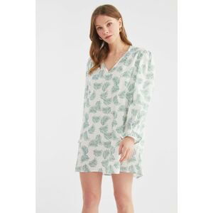 Trendyol White Leaf Patterned Beach Dress