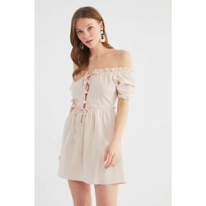 Trendyol Beige Button Detailed Beach Dress