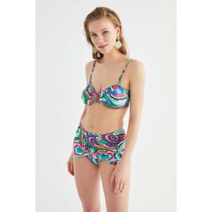 Trendyol Multicolored Floral Pattern Accessory Detailed Bikini Top