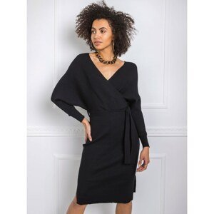 Black fitted dress made of knitted fabric