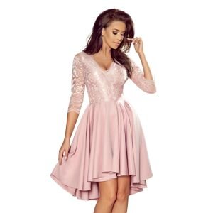 flared dress with lace top
