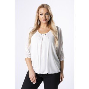 elegant blouse with pleats on the neckline