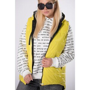 quilted vest with a zipper on the hood