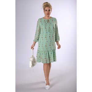 trapezoidal dress with embroidered applications