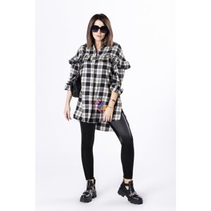 Checked shirt with ruffles