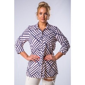 striped blouse with a pocket on the bust