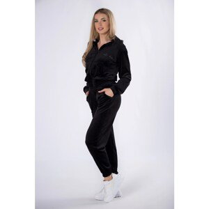 velor tracksuit with stripes on the hood