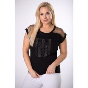blouse with mesh on the shoulders