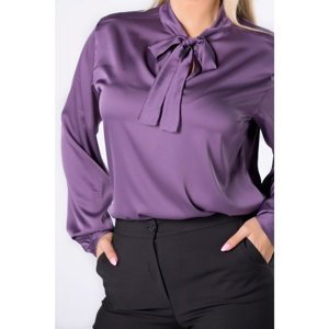 satin shirt with a tie at the neck