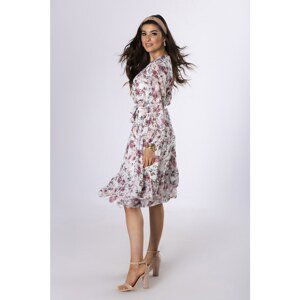 floral wrap midi dress