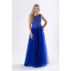 Tulle maxi dress with a corset binding on the back
