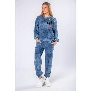 sweatpants with washed-out denim effect