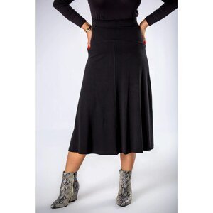 Knitted midi skirt with a trapezoidal cut