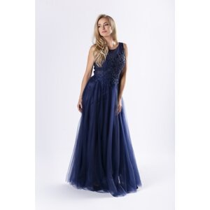 Tulle maxi dress with a corset binding on the back