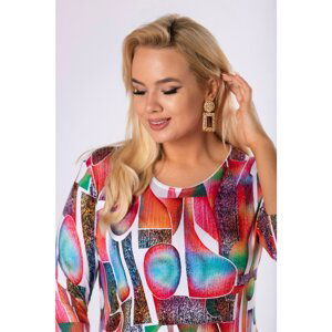 patterned blouse with 3/4 sleeves