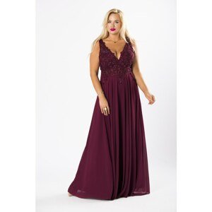 evening maxi dress with sparkling rhinestones and open back