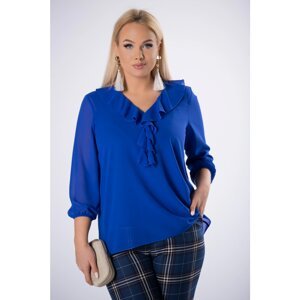 chiffon blouse with frills on the bust