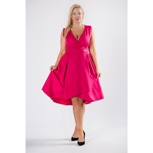 flared cocktail dress with an envelope neckline