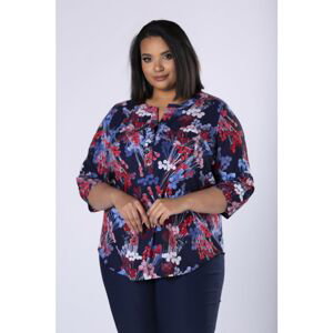 Patterned blouse in a shirt cut with buttons and a pocket on the bust