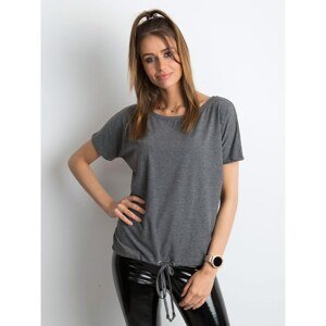 Women´s dark gray melange cotton t-shirt