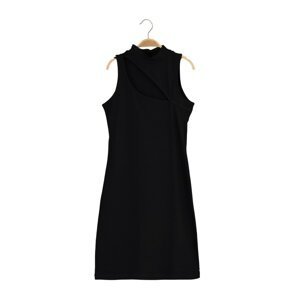 Trendyol Black Collar Detailed Knitted Dress