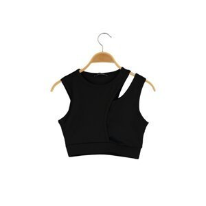 Trendyol Black Cut Out Detailed Knitted Sports Bra