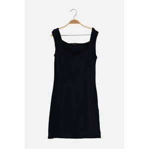 Trendyol Navy Square Collar Knitted Dress