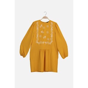Trendyol Orange Floral Embroidery Detailed Tunic