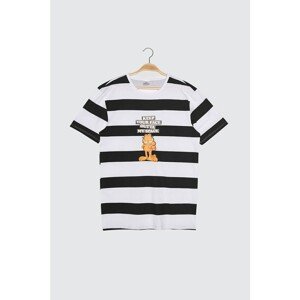 Trendyol Black Men's Slim Fit Crew Neck Licensed Garfield Printed Short Sleeve T-Shirt