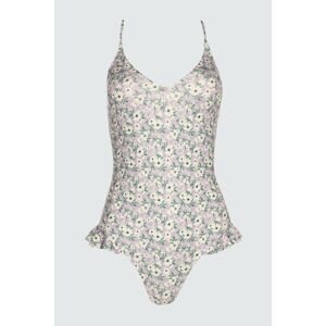 Trendyol Green Floral Pattern Ruffle Detailed Swimsuit