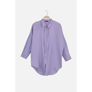 Trendyol Lila Shirt Collar Zipper Detailed Tunic